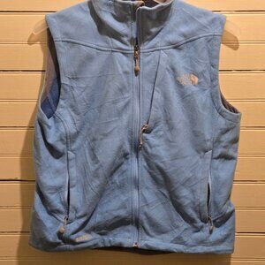 The North Face Vest Womens L Light Blue WindWall Fleece Full Zip Pockets Outdoor